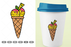 Ice Cream Colored SVG &amp; Clipart Product Image 1