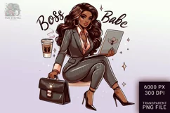 Boss Babe Charm - Empowering Businesswoman PNG Clip Art Product Image 1