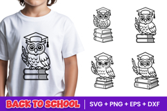 Wise School Owl Graduate SVG PNG Product Image 1