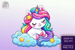 Adorable Baby Rainbow Unicorn Png Clip Art Product Image 1