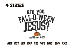 Fall-O-Ween Jesus Embroidery Design Product Image 1