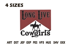 Long Live Cowgirls Western Embroidery Design Product Image 1