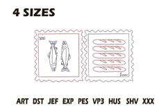 Fish and Bread Stamps Embroidery Design Product Image 1
