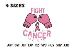 Fight Cancer Embroidery Design | Breast Cancer Awareness Product Image 1