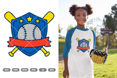 Baseball Emblem Colored SVG &amp; Clipart Product Image 1