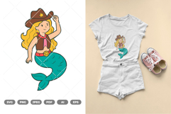 Cowgirl Mermaid SVG &amp; Clipart Product Image 1