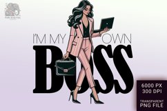 Boss Babe Charm - Empowering Businesswoman PNG Clip Art Product Image 1