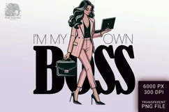 Boss Babe Charm - Empowering Businesswoman PNG Clip Art Product Image 1