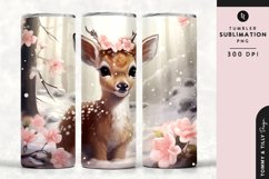 Christmas Snowy Animal Deer Tumbler Wrap PNG Sublimation Product Image 1