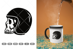 Skull Head Wearing Helmet SVG &amp; Clipart Product Image 1