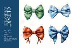 Bow watercolor clipart sublimation Product Image 1