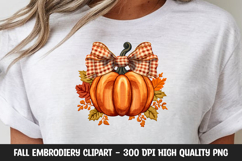 Autumn Plaid Ribbon Pumpkin Clipart Product Image 1