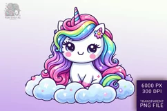 Adorable Baby Rainbow Unicorn Png Clip Art Product Image 1