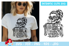 Stars, stripes and sleepy SVG ,Patriotic SVG, Independence Product Image 1