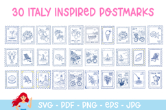 30 Summer Italy postmark, mail delivery stamps Product Image 1