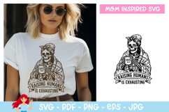 Raising humans is exhausting SVG, Mom inspired SVG Product Image 1
