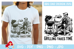 Grilling takes time SVG, Dad inspired SVG, Skeleton Product Image 1