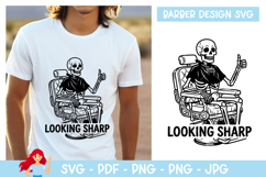 Looking sharp SVG, Barber inspired SVG, Skeleton Product Image 1