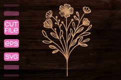 Bouquet of Flowers Laser Cut I Laser Cut SVG Product Image 1