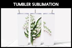 6 3D Lilly of the Valley Tumbler Sublimation | Paper Cut Product Image 2