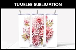 6 3D Chrysanthemum Flowers Tumbler Sublimation | Paper Cut Product Image 2