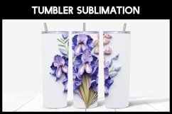 6 3D Irises Tumbler Sublimation | Paper Quilling Product Image 2