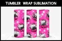 Pink Disco Balls Tumbler Sublimation | Seamlees Tumbler Wrap Product Image 1