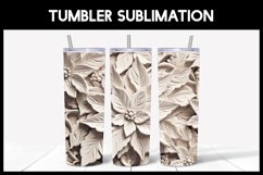 9 3D Christmas Tumbler Sublimation |3D Flowers Tumbler Wrap Product Image 2