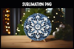 3D Snowflake Christmas Ornament Round Sign I Winter Round Product Image 1