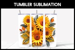 6 3D Sunflower Flowers Tumbler Sublimation | Paper Quilling Product Image 2