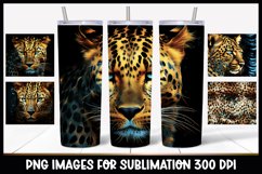 3D Cheetah Tumbler |3D Tumbler Animal Sublimation Product Image 1