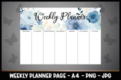 Weekly Planner Planner A4 , Watercolour Flowers, Printable Product Image 1