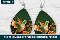 35 x 3D Hummingbird Earrings Sublimations, 3D Bird Earrings Product Image 3