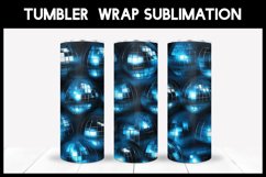 Blue Disco Balls Tumbler Sublimation | Seamlees Tumbler Wrap Product Image 1