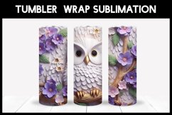 3D Owl Tumbler Sublimation |3D Tumbler Wrap Product Image 1