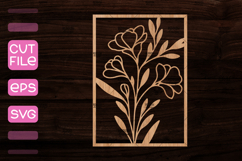 30 Frames with Flowers SVG,Wood cut frame template Product Image 9