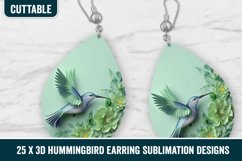 35 x 3D Hummingbird Earrings Sublimations, 3D Bird Earrings Product Image 2