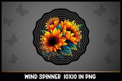 Rainbow Sunflower Flowers Wind Spinner Sublimation Product Image 1