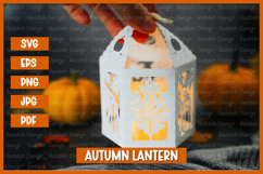 6 Autumn lantern SVG I Fall candle Paper cut SVG Product Image 6