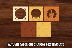 Autumn Gnome Paper Cut Shadow Box, Autumn Paper Cut Product Image 2