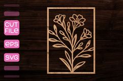 30 Frames with Flowers SVG,Wood cut frame template Product Image 10