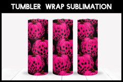 Neon Pink Leopard Pumpkins Tumbler Sublimation | 3D Tumbler Product Image 1