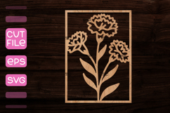 30 Frames with Flowers SVG,Wood cut frame template Product Image 11
