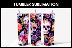 Halloween Sugar Skull Tumbler Design I Seamless Tumbler PNG Product Image 1
