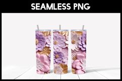 Seamless 3D Flowers Tumbler Sublimation |3D Flowers Tumbler Product Image 1