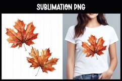 Watercolour Leaves Sublimation Clip Art I Watercolour PNG Product Image 1