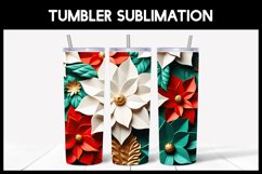 3D Flowers Poinsettia Tumbler |3D Tumbler Sublimation Product Image 1
