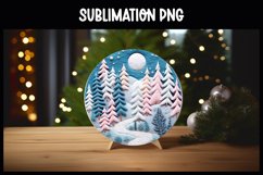 3D Forest Christmas Ornament Round Sign I Winter Round Sign Product Image 1