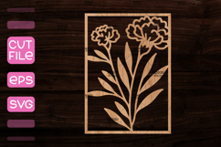 30 Frames with Flowers SVG,Wood cut frame template Product Image 12