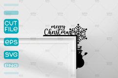 Christmas Door Corner SVG,Christmas decor laser file SVG Product Image 1